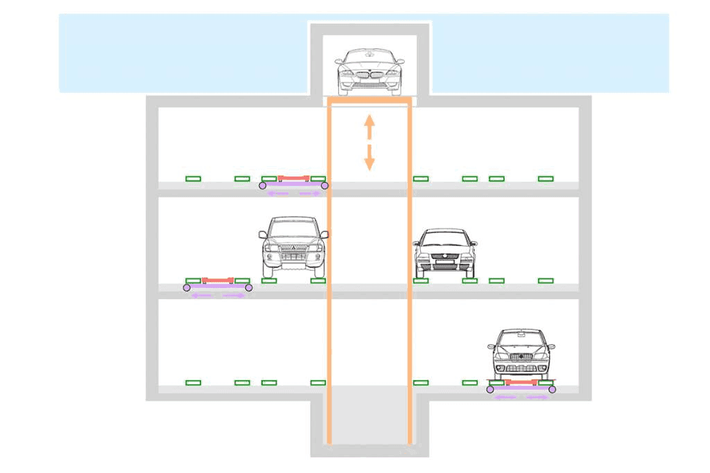 Schema tecnico frontale Shuttle Park T